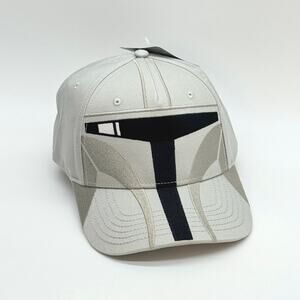 Disney Parks Star Wars Mandalorian Helmet Men’s Baseball Cap Hat Gray NEW